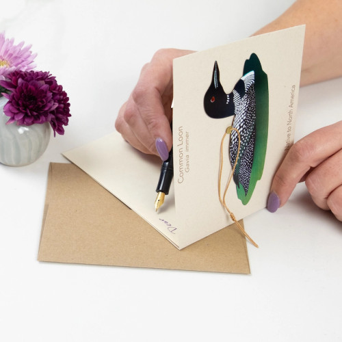 Loon Bronze Ornament and Notecard