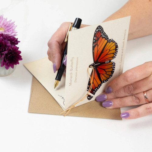 Monarch Butterfly Bronze Ornament and Notecard