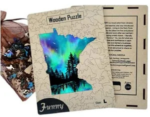 MN Northern Lights Wooden 114 Piece Puzzle