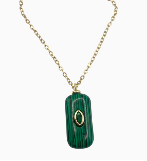 Malachite Semi Precious Gemstone Necklace