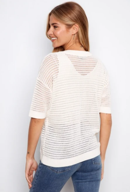 Crochet Button Collar Sweater