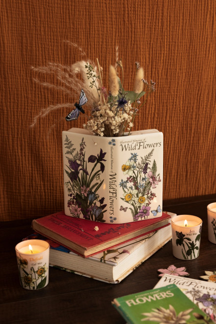 Open Book Vase - Wildflowers