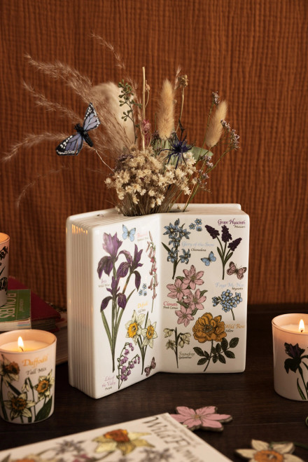 Open Book Vase - Wildflowers