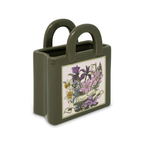 Mini Ceramic Tote Vase - Wildflowers