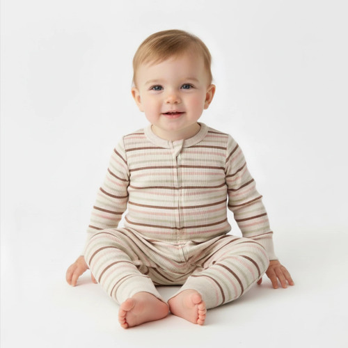 Terra Stripes - Organic 2-Way Zip Romper