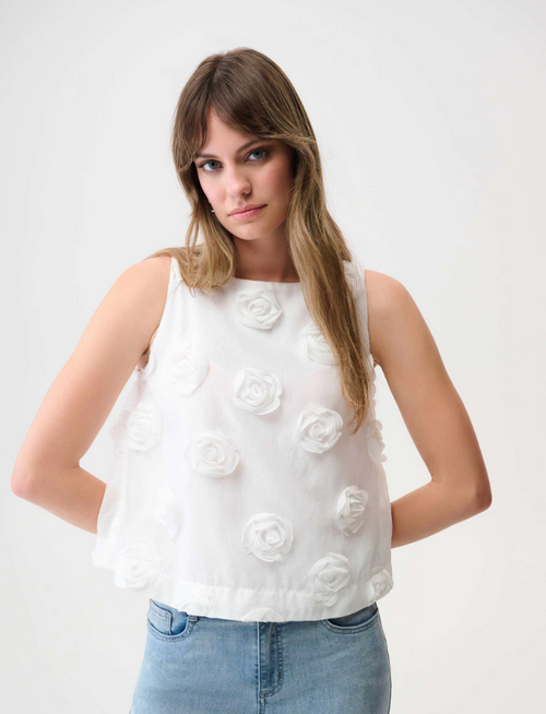 3D Floral Embroidery Tank