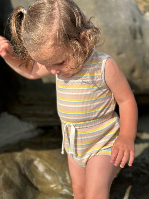 Maise Romper - Pink Stripe