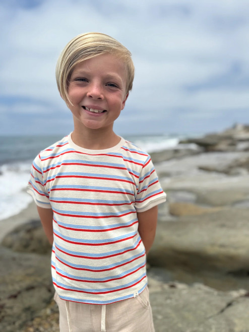Marine Ringer Toddler Stripe - Red/White/Blue - 2/3Y