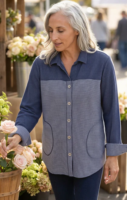 Opposites Attract Reverse Button-up Top