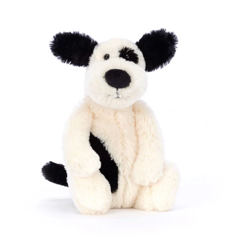 Jellycat's Bashful Black & Cream Puppy Small