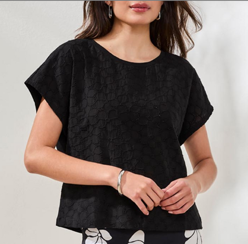 Lace Front Knit T-Shirt