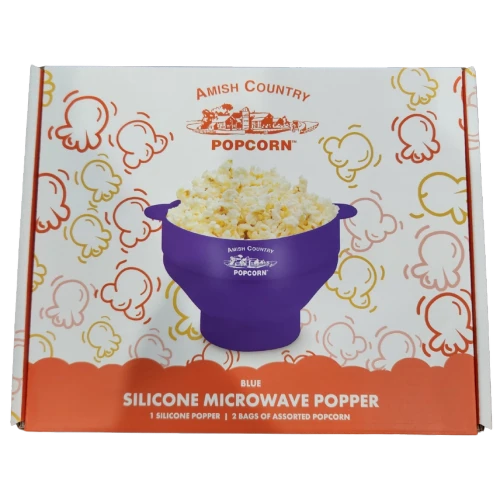 Silicone Microwave Popper Blue