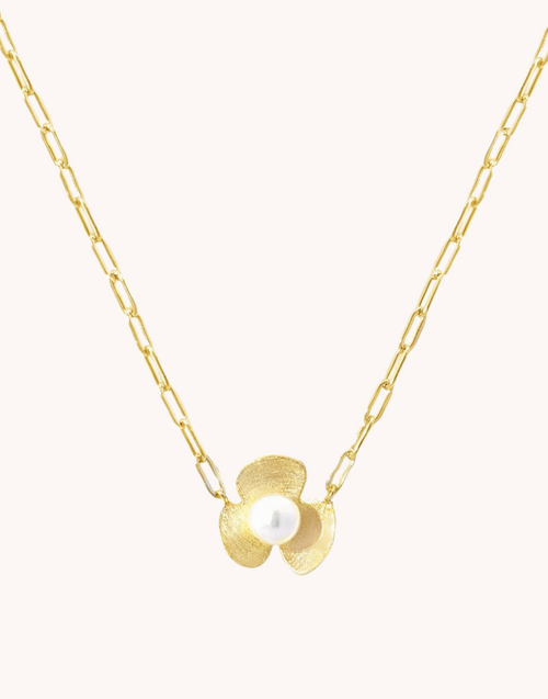 Broad Leaf Gold Necklace