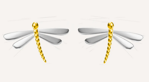 Dual Tone Adjustable Dragonfly Earring