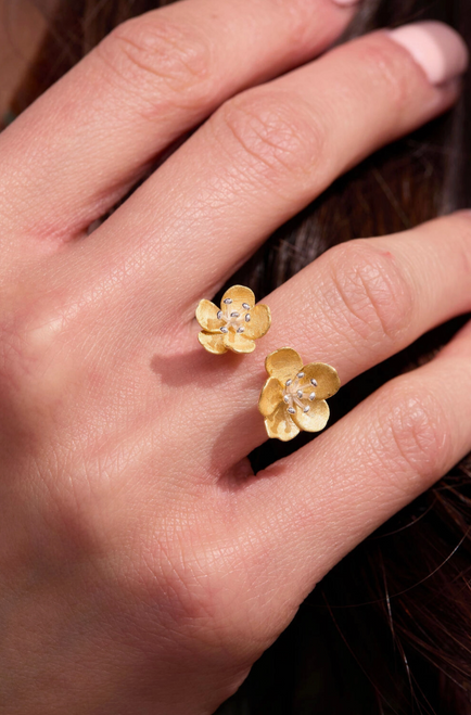 Gold Floral Sakura Ring