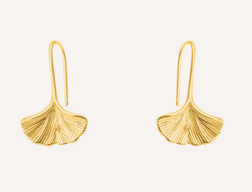 Gold Gingko Earring