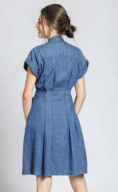 Button Front Tie Shirt Dress
