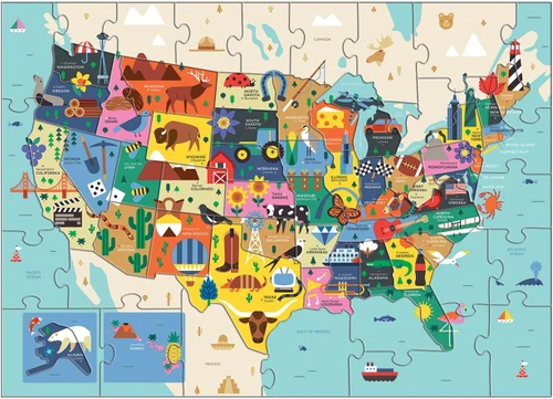 Geography Map of USA 70 Pc Puzzle
