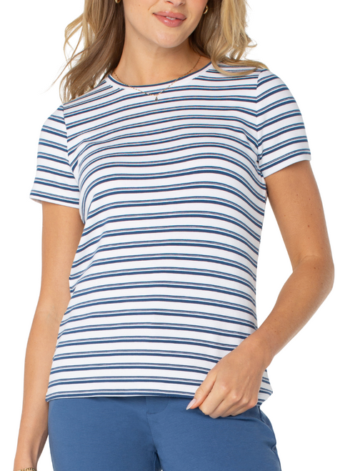 Short Sleeve Crew Neck Stripe T-Shirt