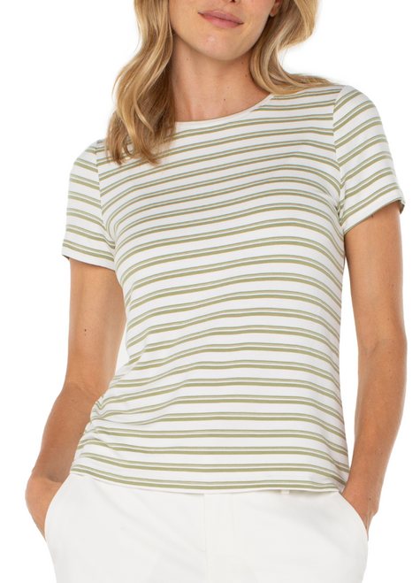 Short Sleeve Crew Neck Stripe T-Shirt