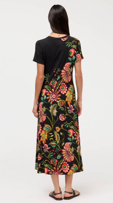 Valley Fleur Cap Sleeve Midi Dress