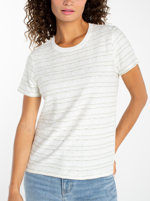 Textured Stripe S/S T-Shirt