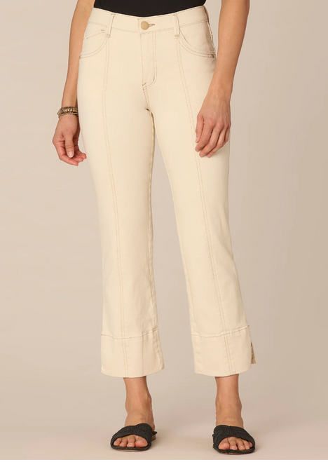 Democracy's Ecru Kick Flare with Center Seam Jean