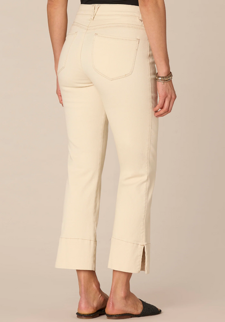 Ecru Kick Flare with Center Seam Jean