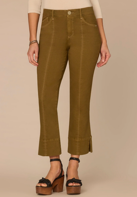 Olive Kick Flare with Center Seam Jean