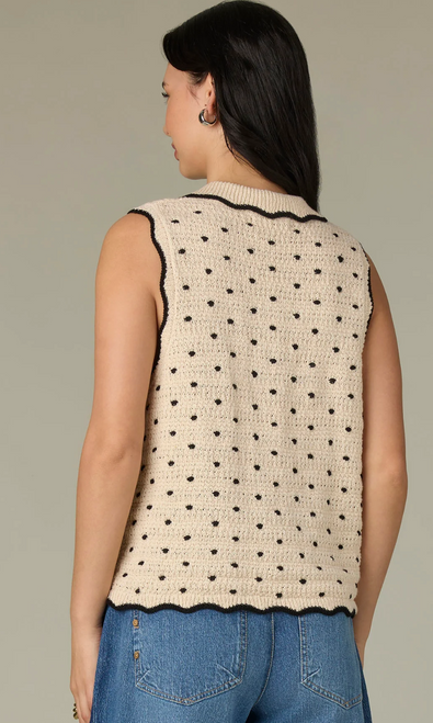 Scalloped Dot Sweater Tank