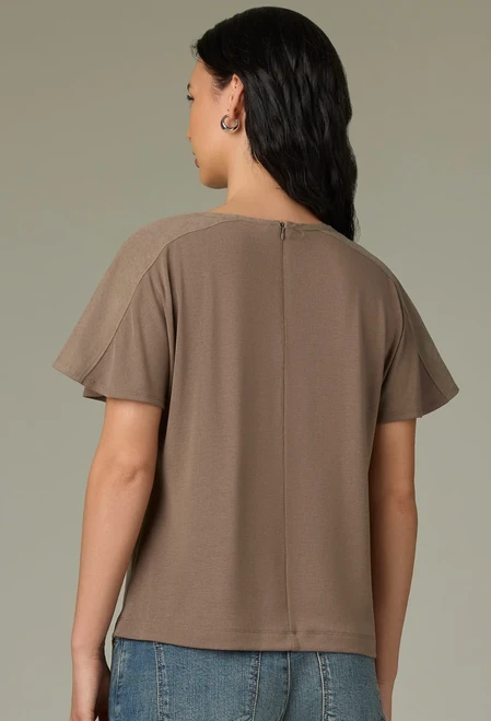 Wit & Wisdom's Mixed Media Shoulder Detail T-Shirt