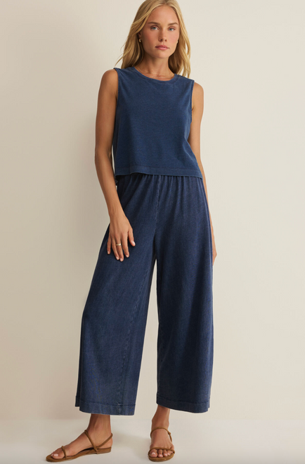 Sloane Jersey Denim Muscle Tank