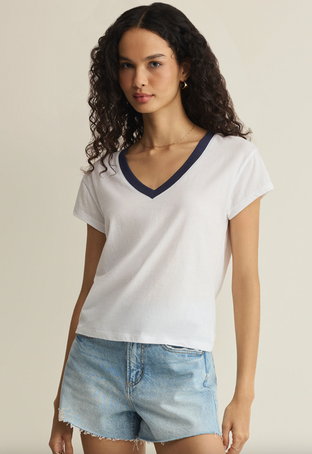 Modern Colorblocked V-Neck T-Shirt