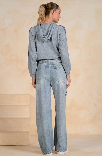 Faux Denim Track Pant