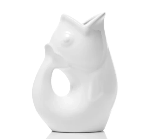 White Gurgle Pot Super Small Fish Vase Pitcher