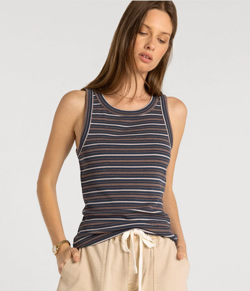 Navy Multi Stripe Edlin Tank