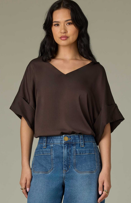 Roll Cuff Dolman Top