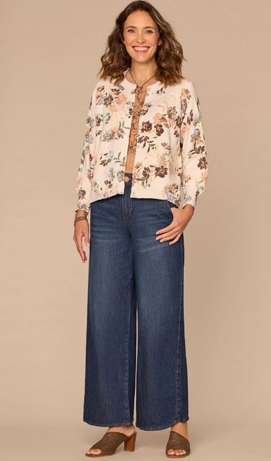 Muted Floral Printed Cardigan