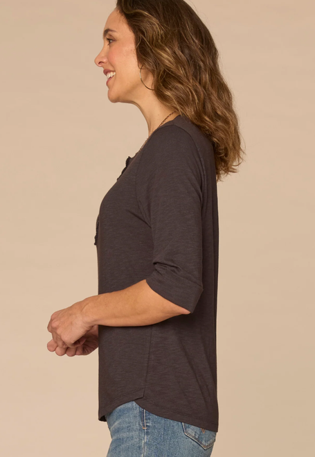 Roll Cuff Henley T-Shirt