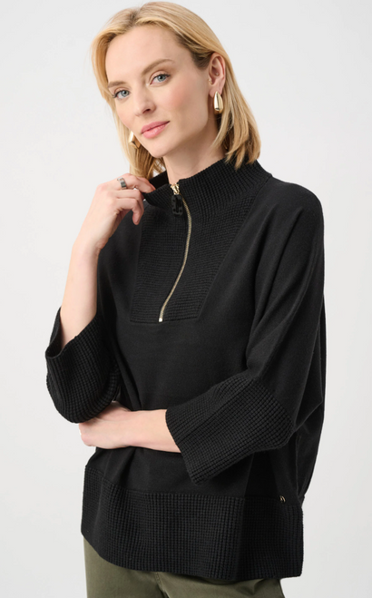 3/4 Funnel Neck Zip Sweater