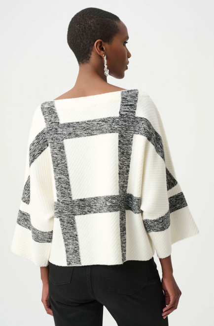 Plaid Boat-Neck Sweater