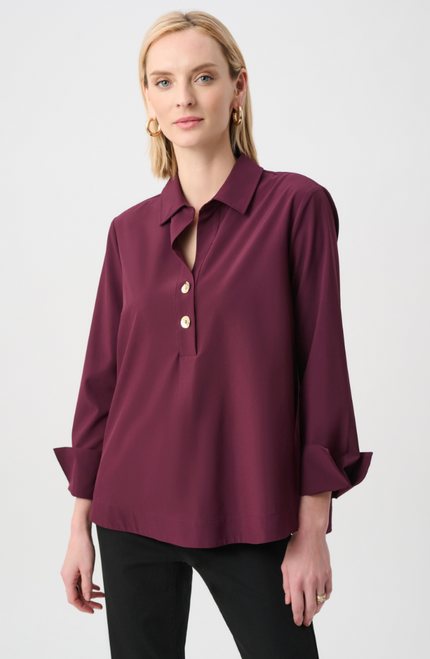 Collared Button-Back Top