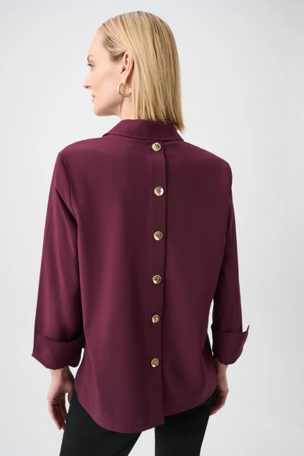 Elderberry Collared Button-Back Top
