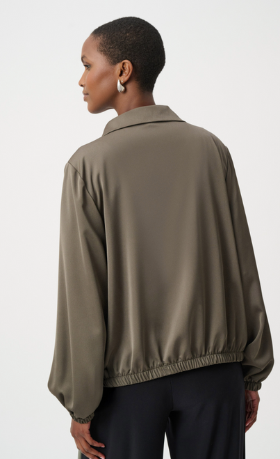 Satin Zipped Bomber Jacket