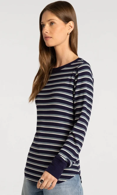 Navy Stripe Stacy Mini Rib T-Shirt