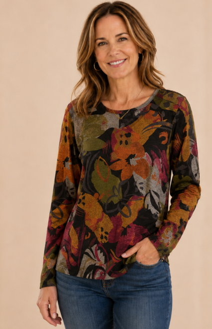 Multi Colored Floral Mix Tunic