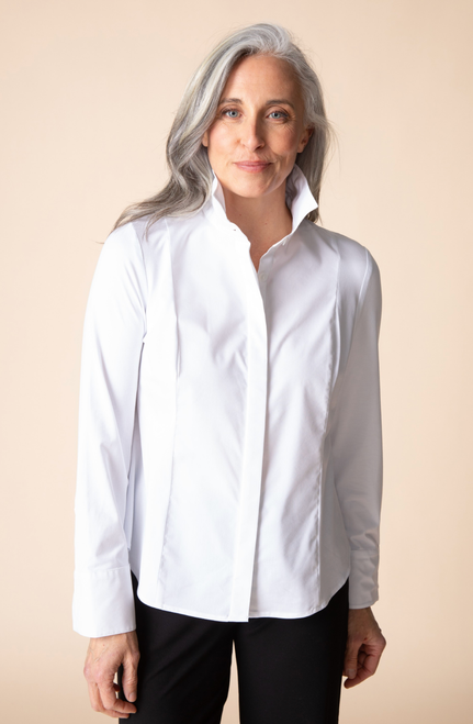 Knit Mix Hidden Placket Top