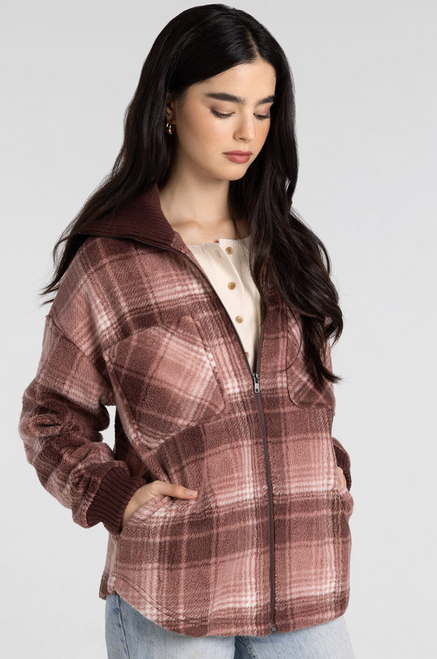 Mauve Multi Plaid Holland Jacket