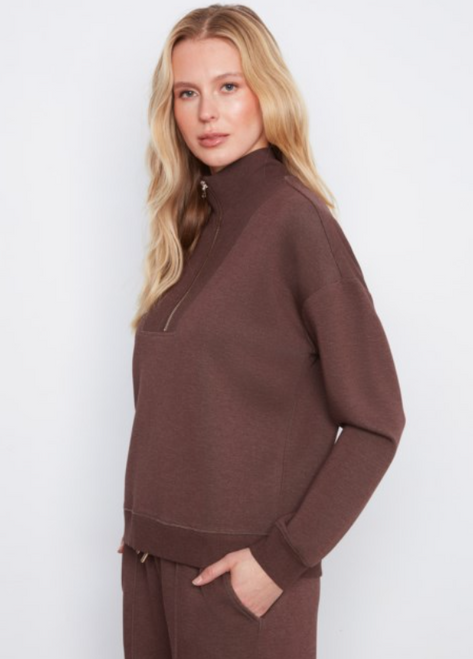 Charlie B's 3/4 Zip Scuba Knit Sweatshirt