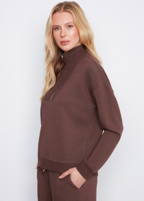 Charlie B's 3/4 Zip Scuba Knit Sweatshirt